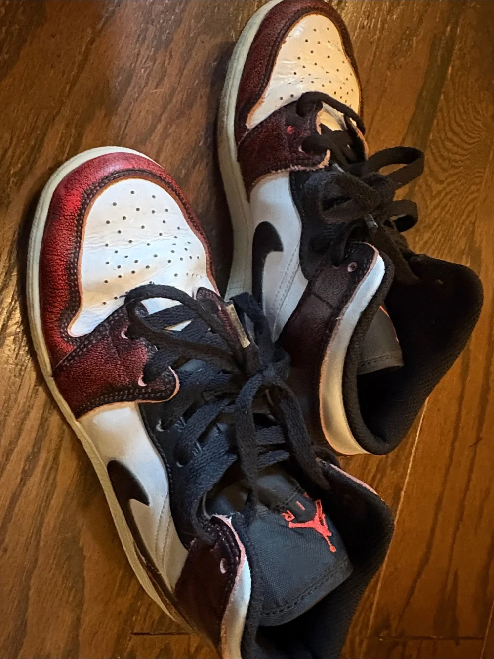 Jordan Kids Metallic Red, White & Black High-Top Sneakers